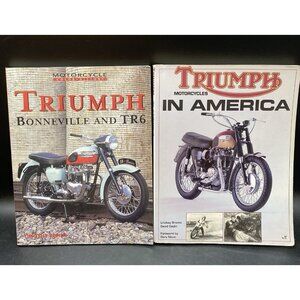 Lot of 2 Vintage Triumph Motorcycles In America Books Bonneville TR6